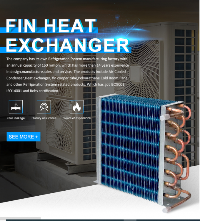 Compact Air Conditioner Heat Exchanger , Copper Tube Aluminum Fin Heat