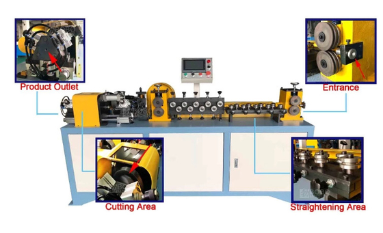 380V 50Hz Tube Straightening Cutting Machine , Aluminum / Copper Tube Straightener Cutter